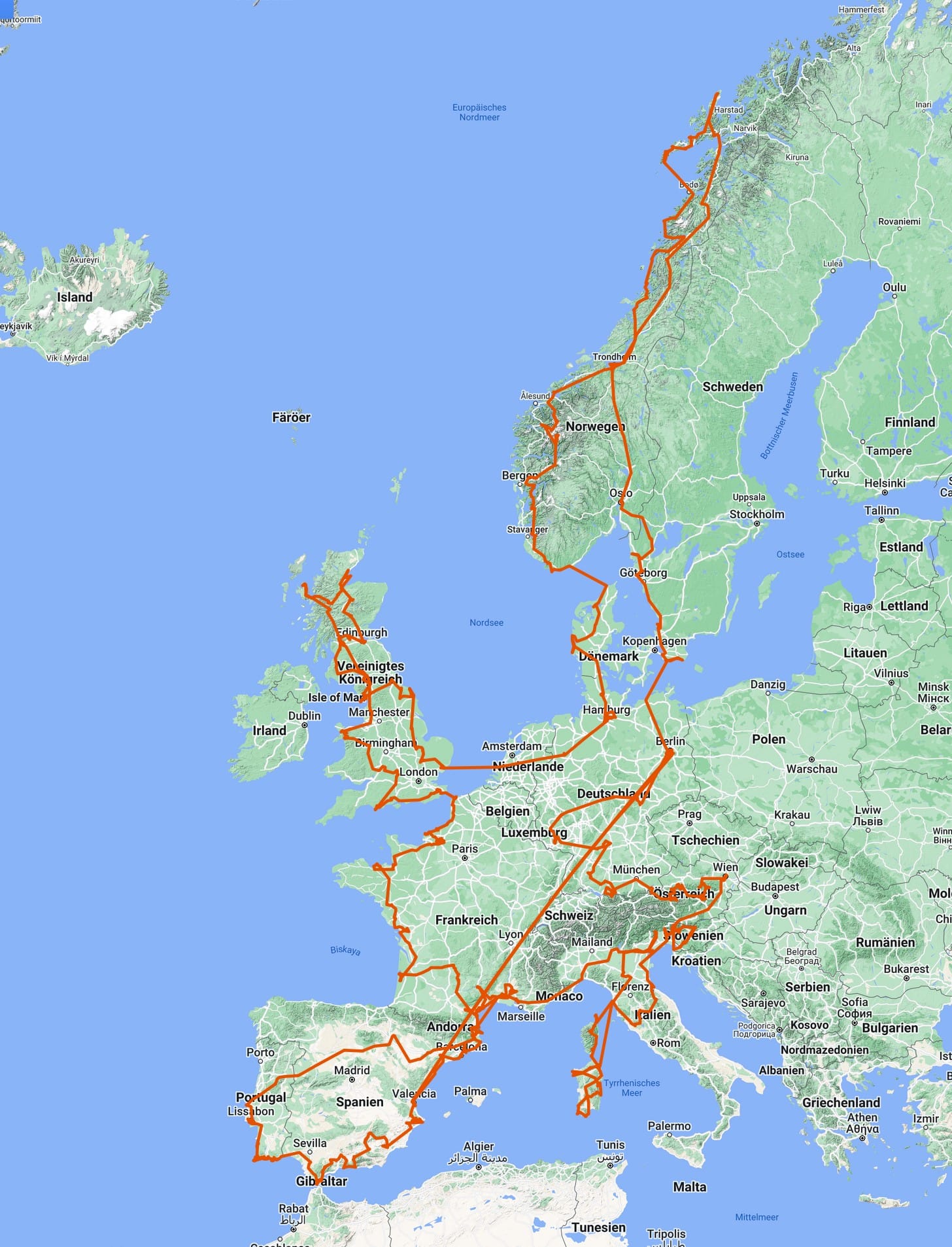 Unsere komplette Route